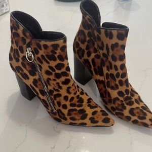 Nine West Leopard Print Ankle Booties
